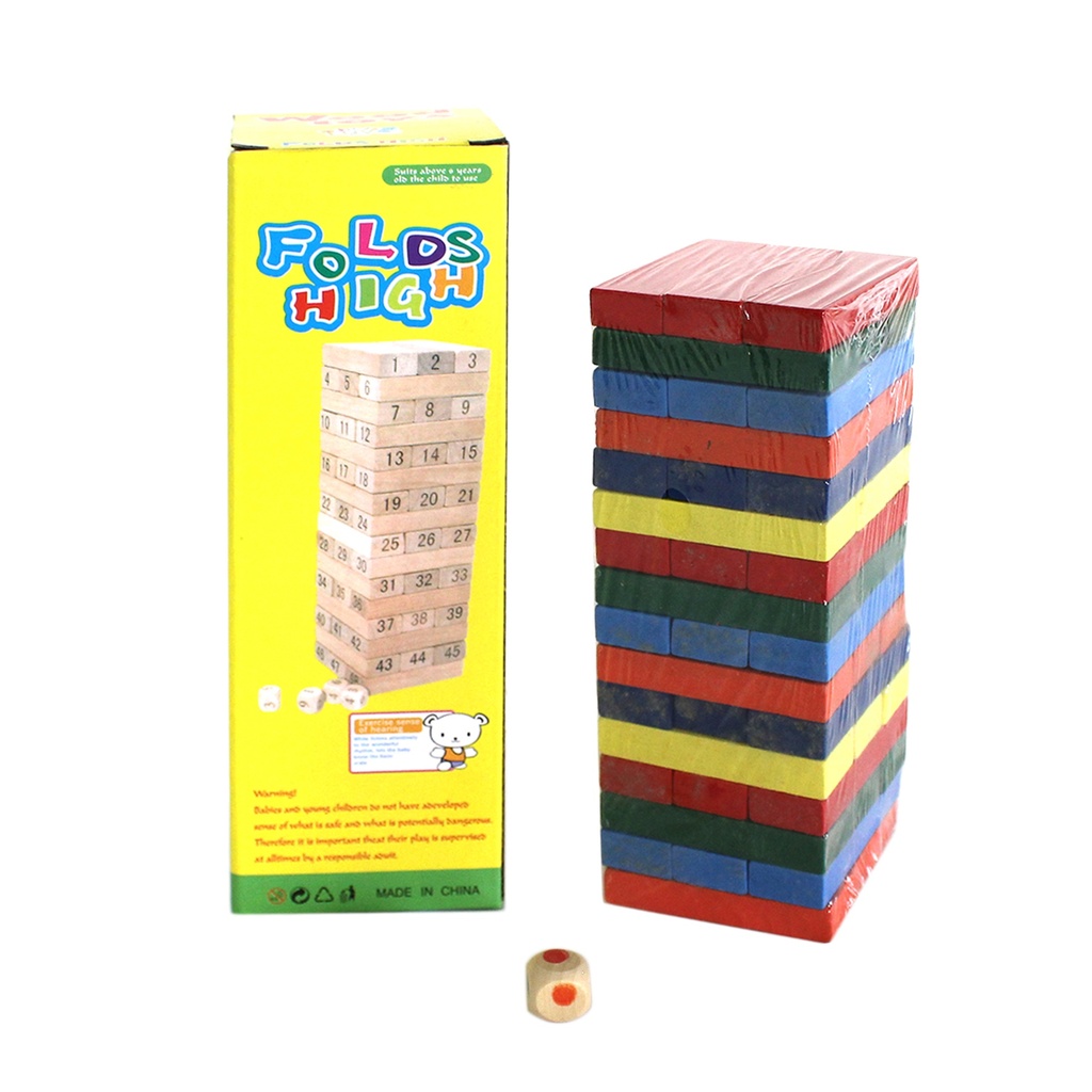 JUEGO DE BLOCK DIDACTICO EN TORRE DE COLORES DE 17 X 5.5 X 5.5 CM CON 1 PZ O CAJA CON 60 PZS