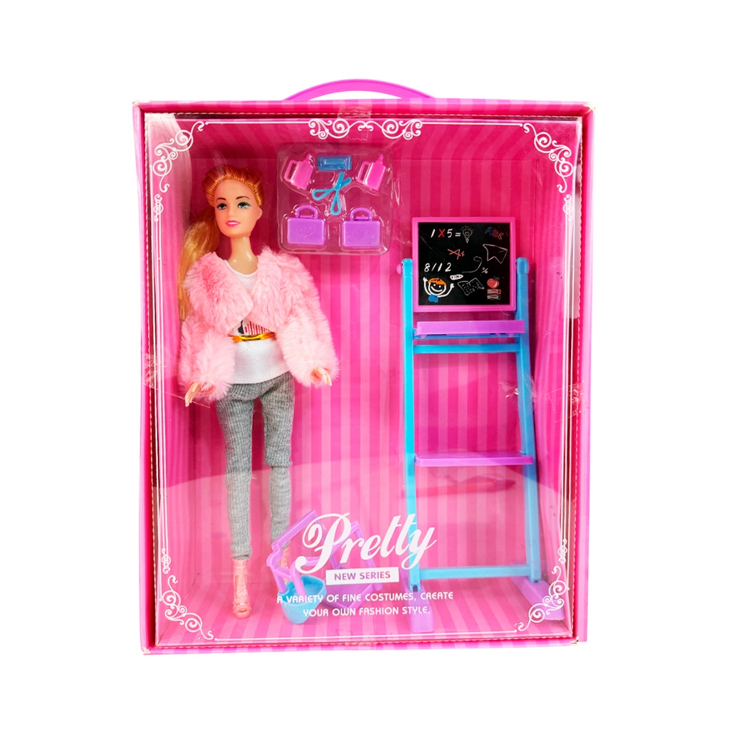 ZJ-1604 MUÑECA MAESTRA CON ACCESORIO CON 1 PZ O CAJA CON 60 PZS