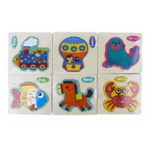 ROMPECABEZAS DIDÁCTICO DE DIFERENTES FIGURAS DE MADERA DE 10X10CM, CON 1 PZ O CAJA CON 600 PZS