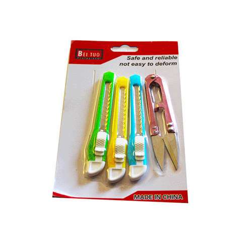 ZF-0191 BLISTER 3 CUTER Y 1 TIJERAS, CON 1 PZ O CAJA CON 600 PZS