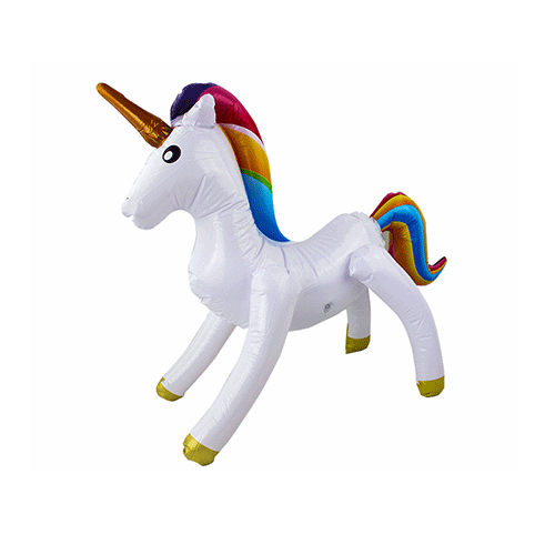 UNICORNIO INFLABLE, CON 1 PZ O CAJA CON 600 PZS