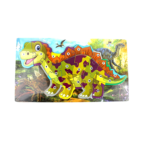 ZP-0700 ROMPECABEZAS DIDACTICO DINOSAURIO DE 22.5X40CM, CON 1 PZ O CAJA CON 66 PZS