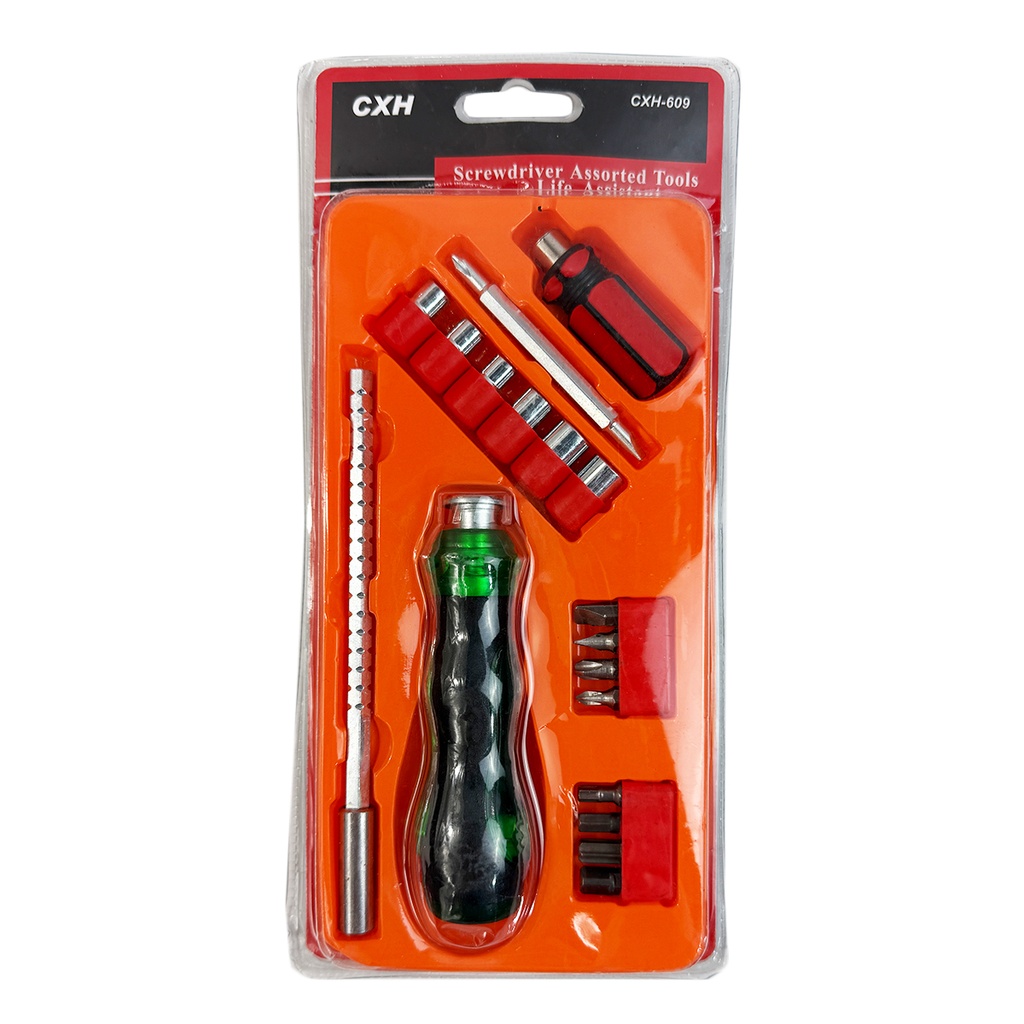 KIT DE DESARMADORES DIFERENTES PUNTAS CON 1 PZ O CAJA CON 72 PZS