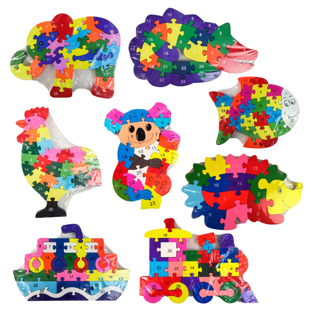 ZJ-1401 ROMPECABEZAS DIDACTICO CON DIFERENTES FIGURAS MARCADAS CON LETRAS O NUMEROS DE MADERA CON 1 PZ O CAJA CON 72 PZS