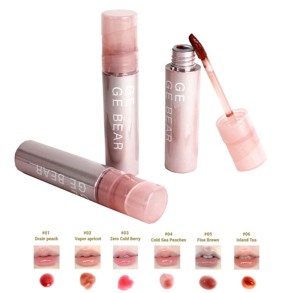 BRILLO LABIAL GLOSS DE 9.5 X 2.2 CM CON 6 TONOS DIFERENTES DE 3 GR DE GEGE BEAR CON 1 PZ O CAJA CON 720 PZS