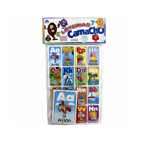 LOTERIA 10 TABLAS ABECEDARIO 1 PZA O CAJA CON 80 PZS