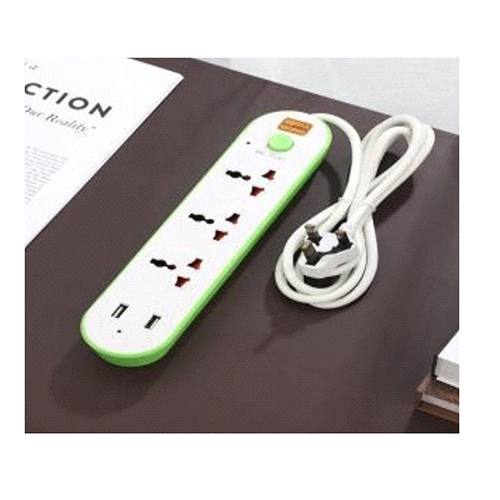 MULTICONTACTO CON CABLE DE 2M, CON 3 ENCHUFES Y 2 DE PUERTO USB CON INTERRUPTOR CON 1 PZ O CAJA CON 80 PZS