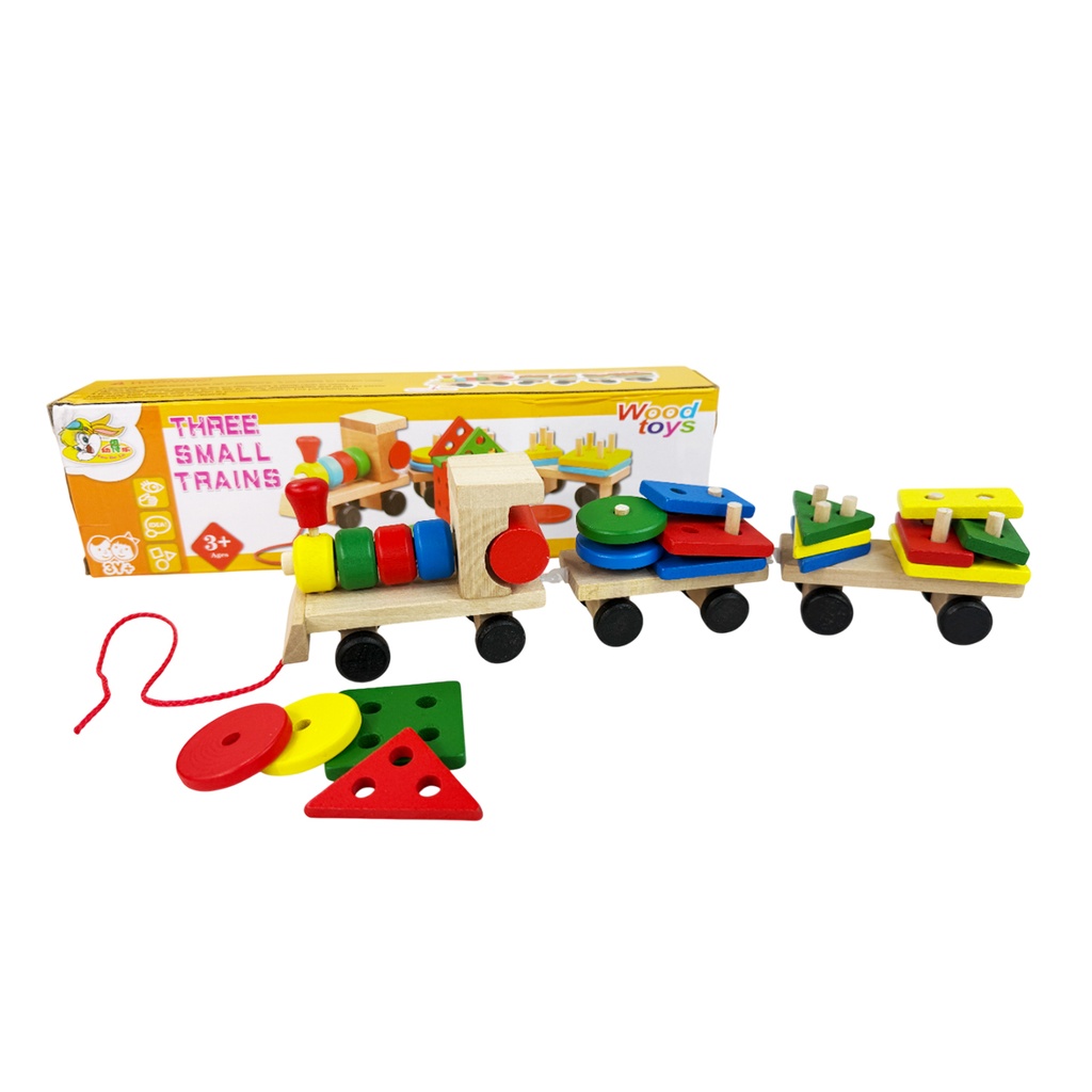 ZJ-0994 TREN DIDACTICO DE MADERA CON FIGURAS GEOMETRICAS DE COLORES DE 32X9X5CM, CON 1 PZ O CAJA CON 80 PZS