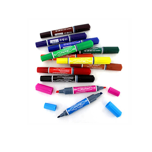 ZP-0387 ESTUCHE 12 COLORES MARCATEXTOS DOBLE PUNTA, CON 1 PZ O CAJA CON 80 PZS