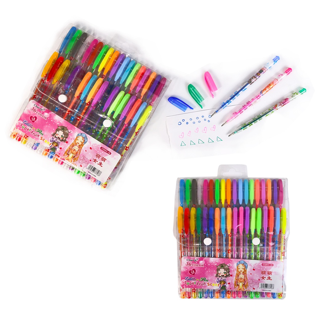 PLUMA DE GEL CON 36 COLORES, CON 1 PZ O CAJA CON 96 PZS