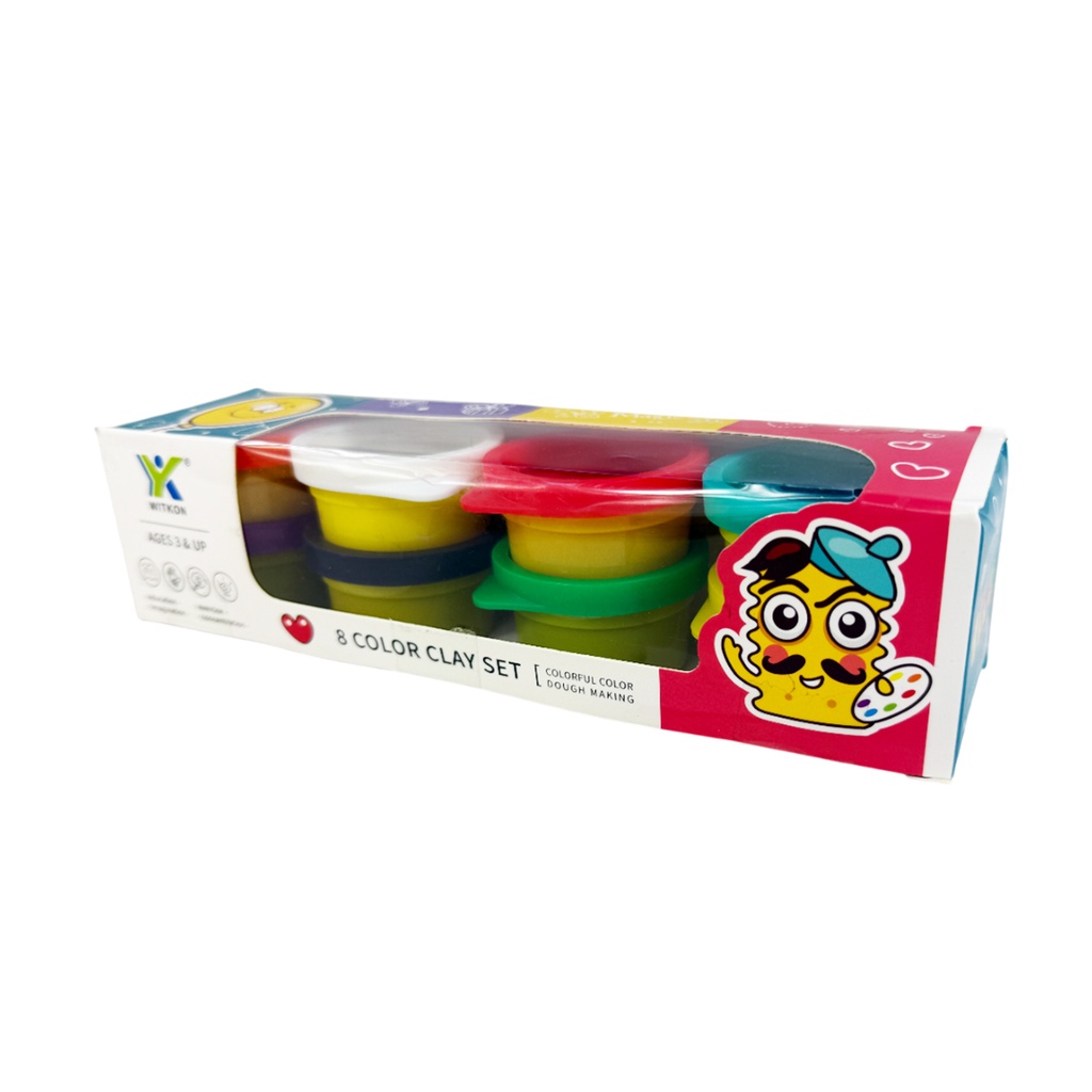 ZJ-1689 SET DE 8 BOTES DE PLASTILINA DE COLORES POR PAQUETE O CAJA CON 96 PQTS