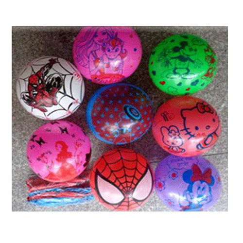 PELOTA DE PLASTICO DE DIFERENTES PERSONAJES DE 22 CM CON 12 PZS O CAJA CON 40 PQTS