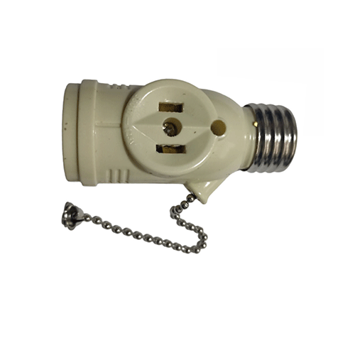 SOCKET DEL FOCO CON ADAPTADOR Y CADENA CON 12 PZS O CAJA CON 50 PQTS