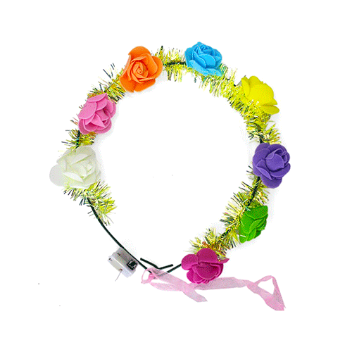 ZFI-0050 CORONA DE FLORES CON LUZ, CON 12 PZS, O CAJA CON 50 PQTS