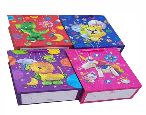 ZFI-0130 BOLSA DE REGALO INFANTIL 30X42X12 CM CON 12 PZ O CAJA CON 30 PQTS