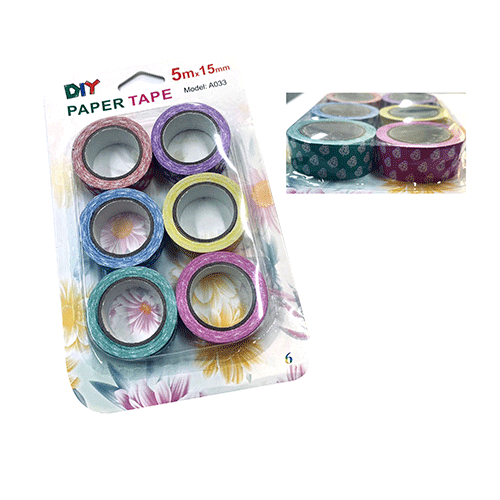 ZP-1157 BLISTER DE CINTA PEQUEÑA CON DECORACION CON 6 PZS O CAJA CON 360 PQTS
