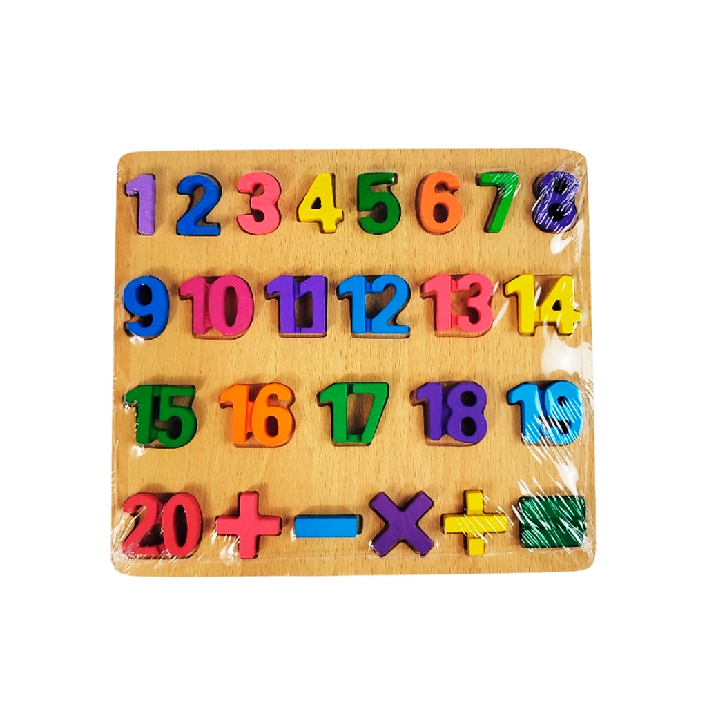ZJ-0161 TABLERO DE ROMPECABEZAS DE APRENDIZAJE DE MADERA DE ALFABETO O NUMERICO DE 24X21.5 CM, CON 1 PZ O CAJA CON 90 PZS