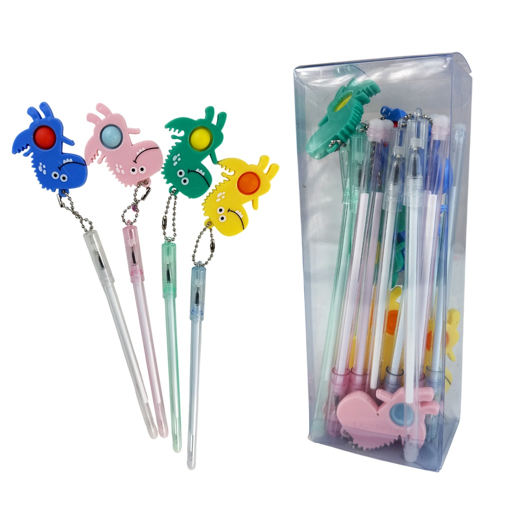 ZP-0842 / ZK-8030 PLUMA LLAVERO DINOSAURIO POPIT, CON 12 PZS, O CAJA CON 144 PQTS