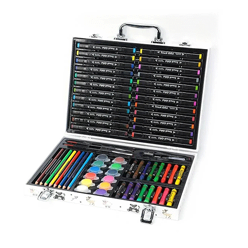 ZP-1266 SET DE MARCADORES DOBLE PUNTA DE COLORES Y ACUARELAS CON PINCELES CON 1 PZ O CAJA CON 10 PZS