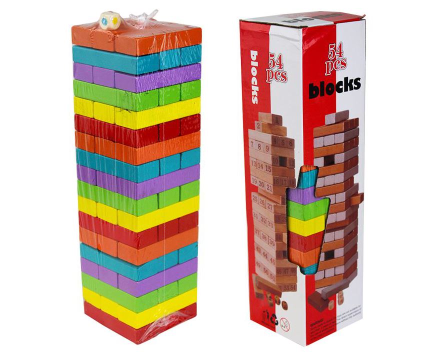 TORRE DE BLOQUES TIPO JENGA DE 29*8*8cm, CON 1 PZ O CAJA CON 30 PZS 