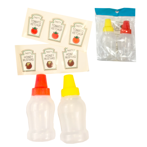 JUEGO DE MINIBOTELLAS DE PLASTICO, CON 1 PZ O CAJA CON 500 PZS