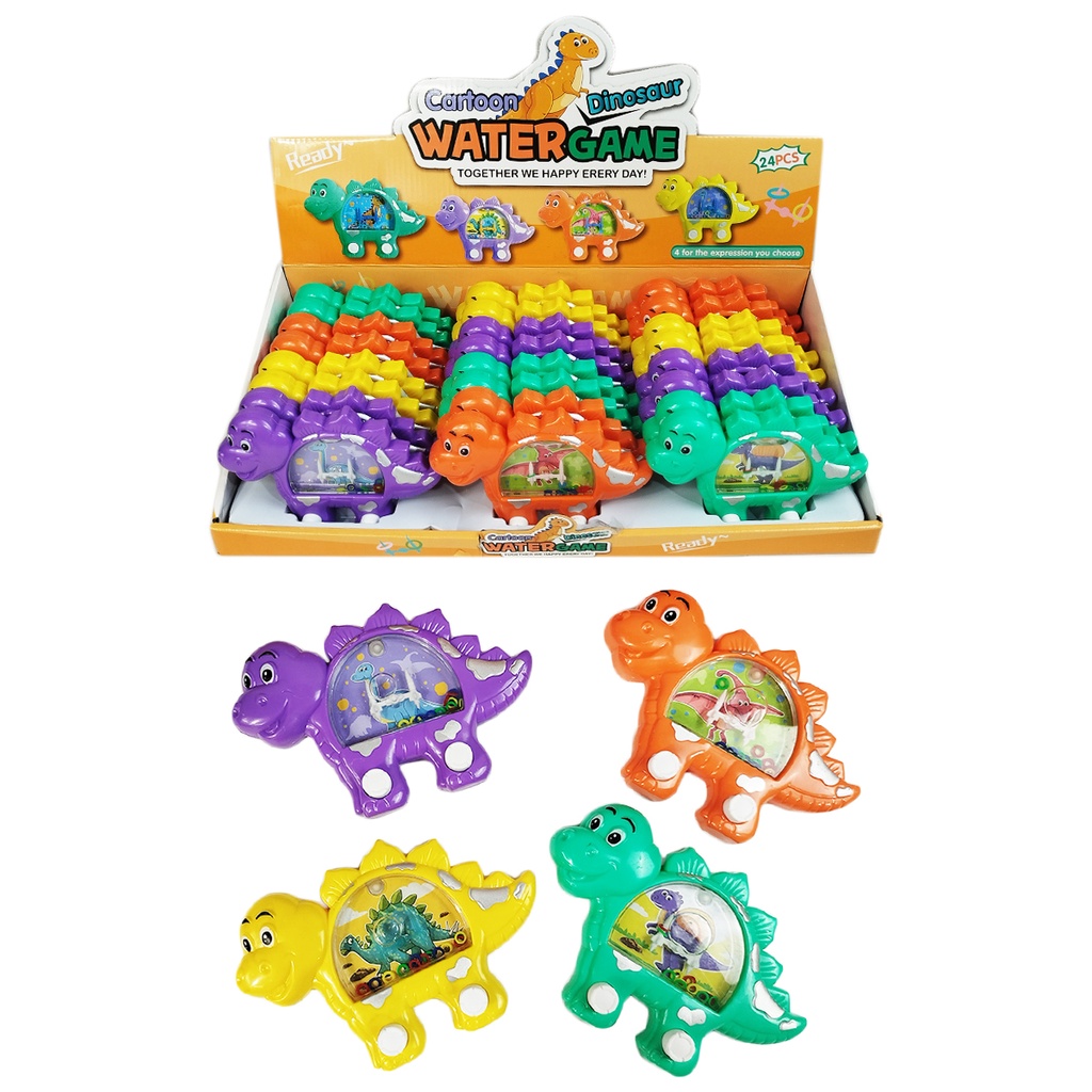 PAQUETE DE 24 PZS DE JUEGOS DE AGUA DE DINOSAURIO CON 1 PZ O CAJA CON 12 PQTS 