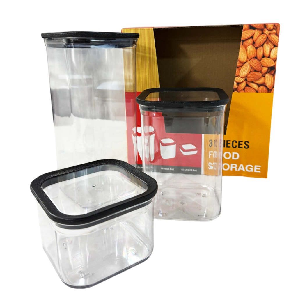 SET DE 3 TUPPER CON TAPA DE DIFERENTE TAMAÑO CON 1 PZ O CAJA CON 36 PZS 