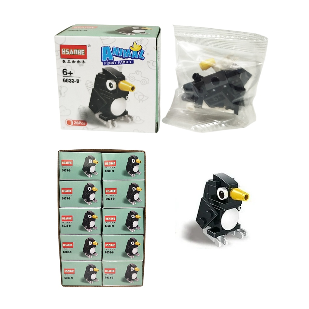 SET DE BLOQUES DE ENSAMBLAJE CON FIGURA DE ANIMALES CON 1 PZ O CAJA CON 400 PZS 