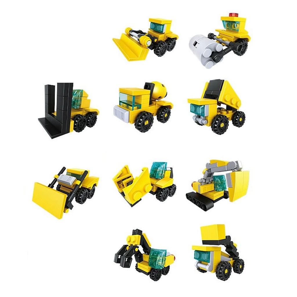 SET DE BLOQUES DE ENSAMBLAJE CON FIGURA DE CARRITO DE CONSTRUCCIÓN CON 1 PZ O CAJA CON 400 PZS 