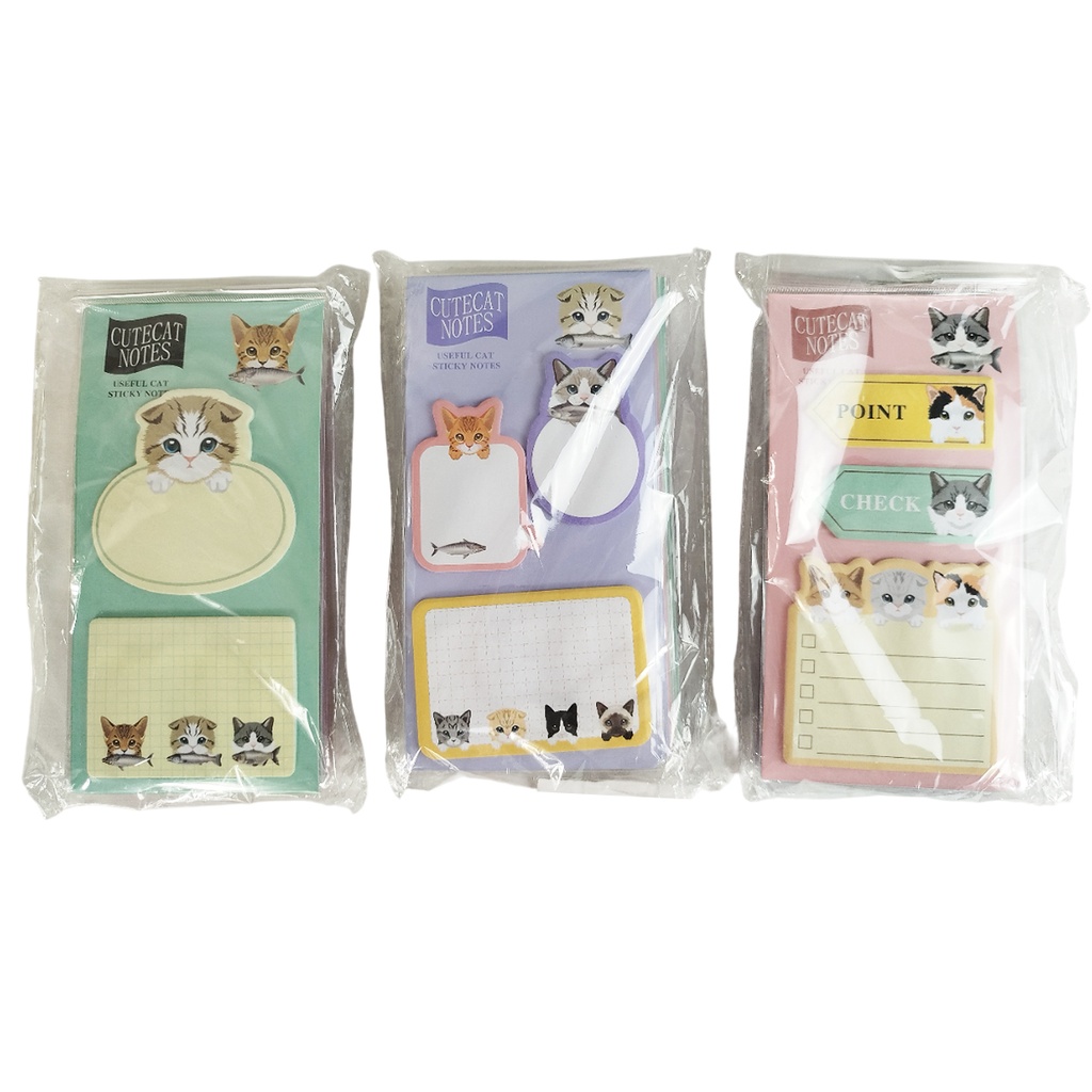 LIBRETA DE NOTAS ADHESIVAS DE FIGURA DE GATITOS DE 10.5 X 21 CM CON 1 PZ O CAJA CON 1200 PZS