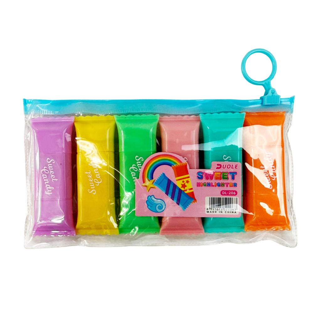 MINI RESALTADORES DOBLE PUNTA EN FORMA DE CARAMELO CON 6 COLORES DIFERENTES CON 1 PZ O CAJA CON 288 PZS 