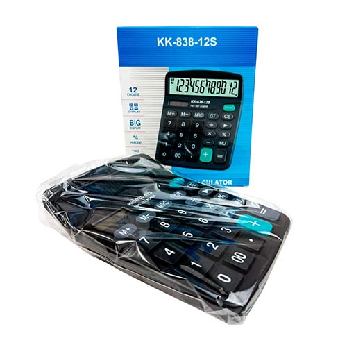CALCULADORA DE 12 DIGITOS CON 1 PZ O CAJA CON 80 PZS