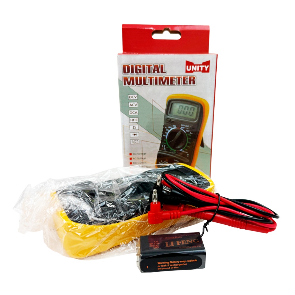 MULTIMETRO DIGITAL DE 9V CON 1 PZ O CAJA CON 100 PZS 