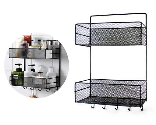 ORGANIZADOR DE 2 NIVELES COLGANTE DE ACERO CON 1 PZ O CAJA CON 24 PZS