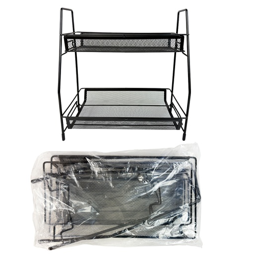 ORGANIZADOR DE 2 NIVELES DE ACERO PARA EL HOGAR CON 1 PZ O CAJA CON 30 PZS