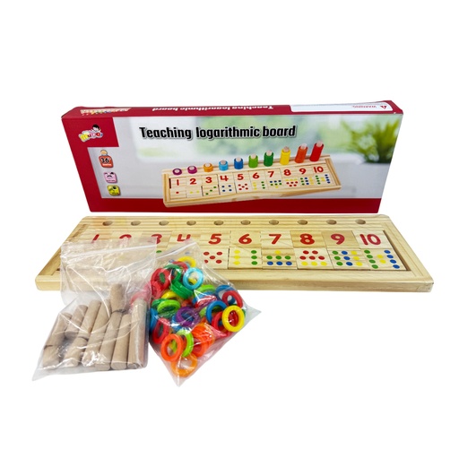 ZJ-0987 JUGUETE DIDACTICO DE APRENDIZAJE DE CONTEO DE MADERA DE 44X14CM, CON 1 PZ O CAJA CON 36 PZS