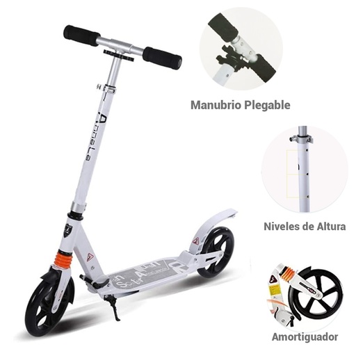 SCOOTER DE ALUMINIO C/FRENO DE DISCO, CON 1 PZ O CAJA CON 4 PZS