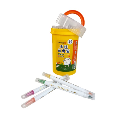 ZP-0951 PLUMINES DOBLE PUNTA CON 36 COLORES CON UNA PZ O CAJA CON 48 PQTS
