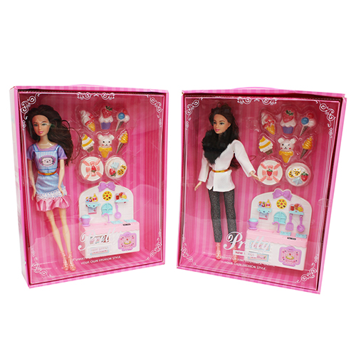 ZJ-1606 MUÑECA CHEF CON ACCESORIOS CON 1 PZ O CAJA CON 60 PZS