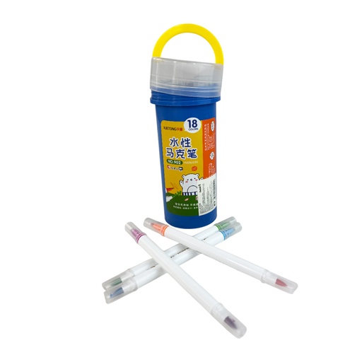 ZP-0949 PLUMINES DOBLE PUNTA CON 18 COLORES CON UNA PZ O CAJA CON 96 PQTS